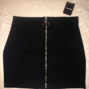 Black Zip up Pencil Skirt